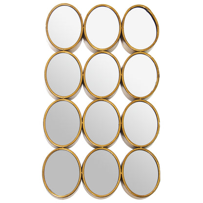 Espejo de pared Alexandra House Living Dorado Metal 12 x 16 cm 9 x 68 x 40 cm Redondo Ovalado