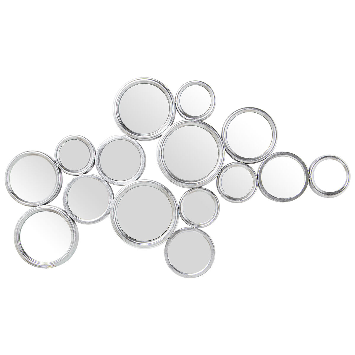 Alexandra House Living Wall Mirror Silver Metal Circles 11 x 91 x 60 cm