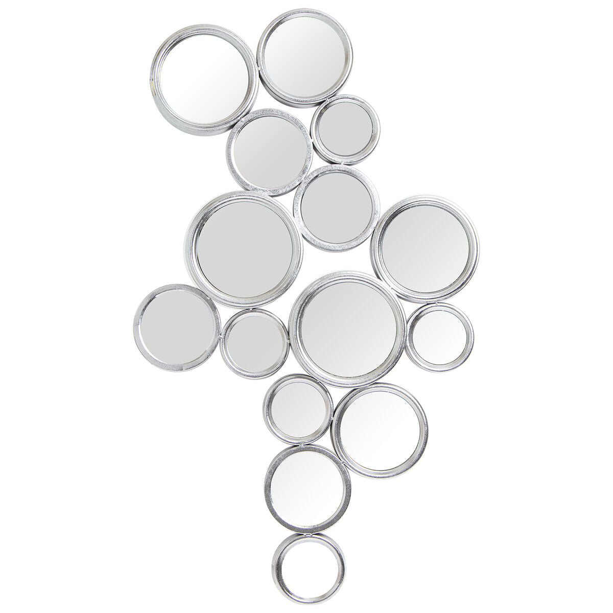 Alexandra House Living Wall Mirror Silver Metal Circles 11 x 91 x 60 cm