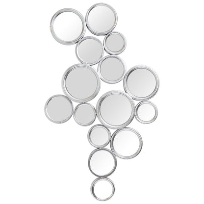 Alexandra House Living Wall Mirror Silver Metal Circles 11 x 91 x 60 cm