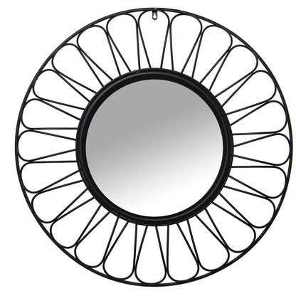 Alexandra House Living Wall Mirror Black Metal 6 x 77 x 78 cm Round