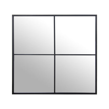 Espejo de pared Alexandra House Living Negro Metal Ventana 5 x 73 x 73 cm