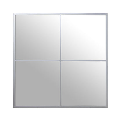 Espejo de pared Alexandra House Living Plateado Metal Ventana 5 x 73 x 73 cm