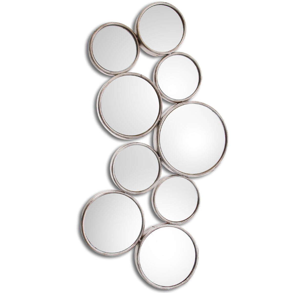 Alexandra House Living Wall Mirror Silver Metal Circles 6 x 87 x 45 cm Round