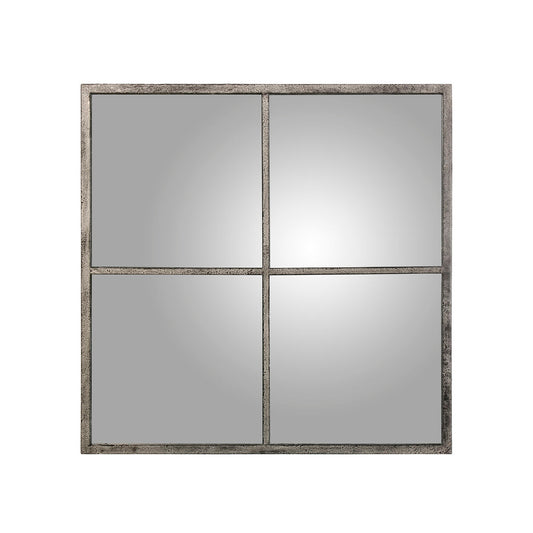 Espejo de pared Alexandra House Living Negro Plateado Metal Ventana 7 x 79 x 80 cm