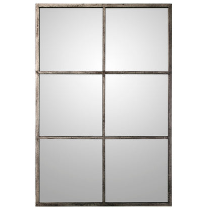 Espejo de pared Alexandra House Living Negro Plateado Metal Ventana 9 x 114 x 79 cm