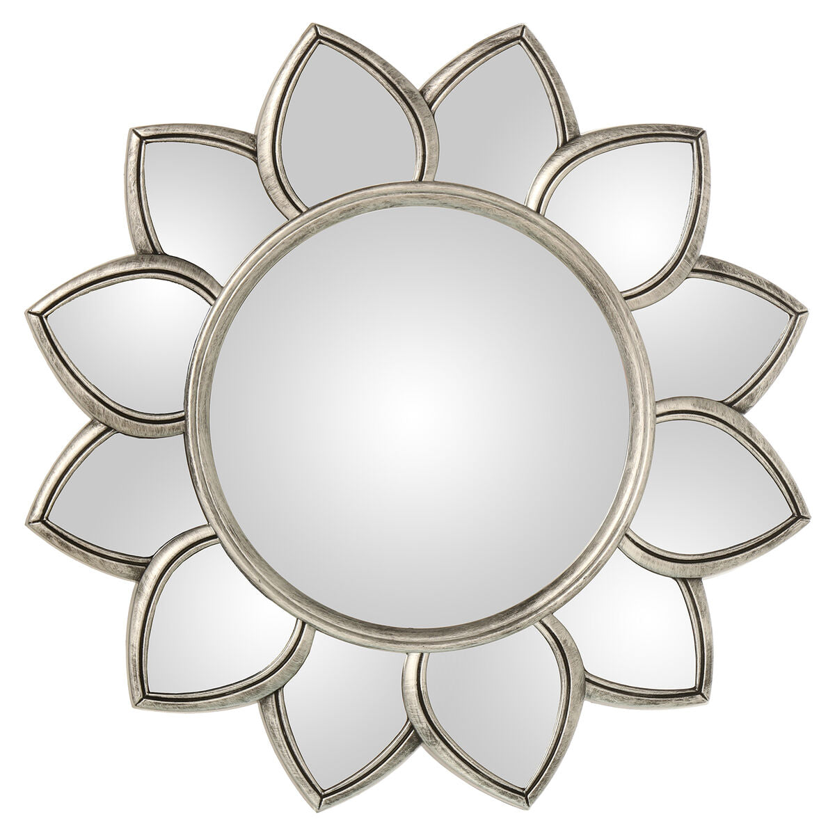 Alexandra House Living Wall Mirror Silver Plastic Flower 3 x 60 x 63 cm