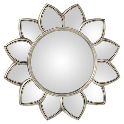 Alexandra House Living Wall Mirror Silver Plastic Flower 3 x 60 x 63 cm