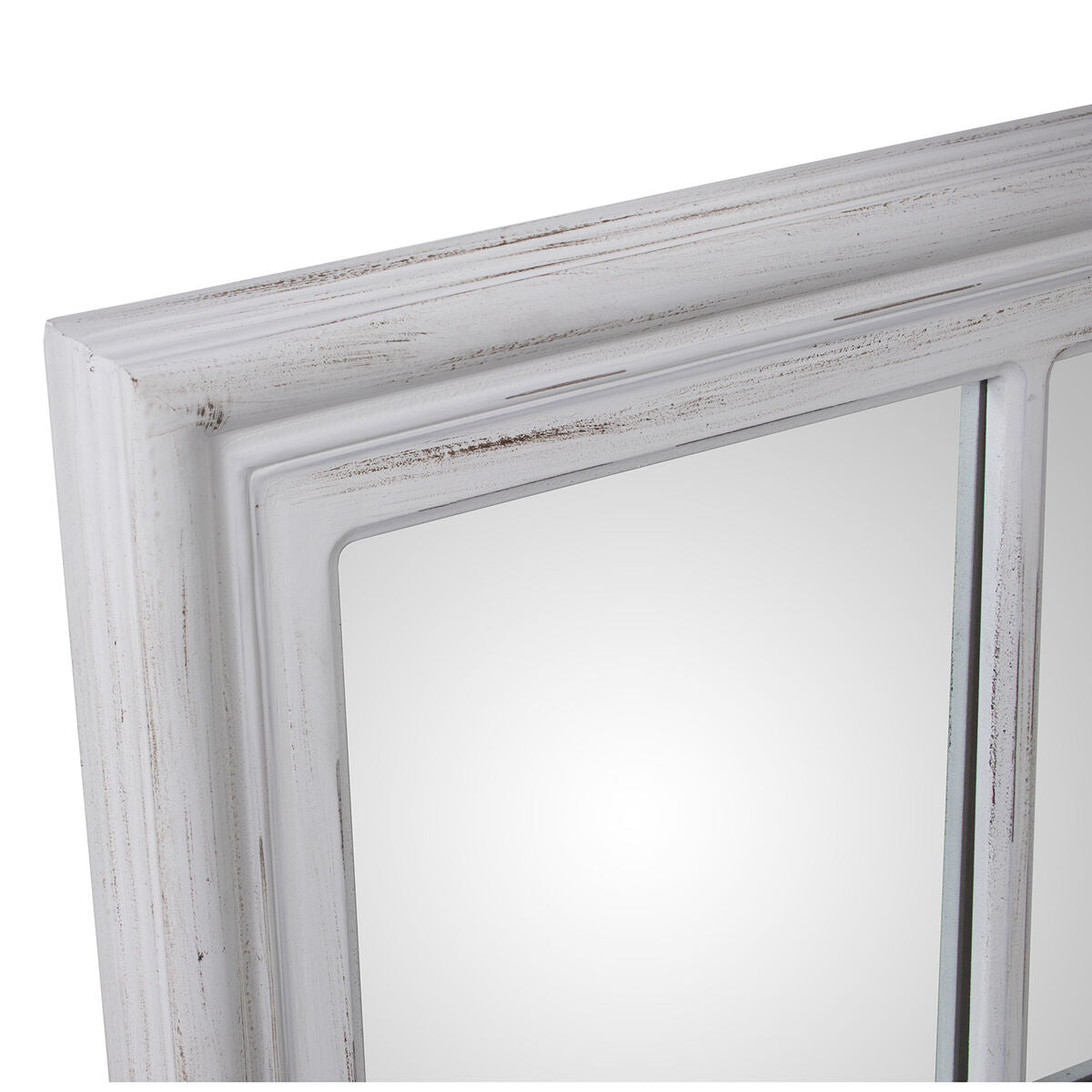 Espejo de pared Alexandra House Living Blanco Madera Desgastado Ventana 5 x 101 x 65 cm