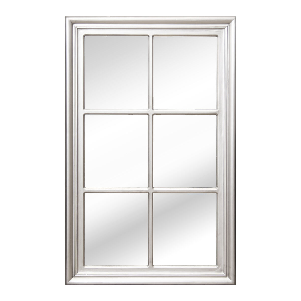 Alexandra House Living Wall Mirror Silver Wood Window 5 x 101 x 65 cm