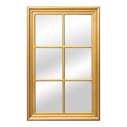 Alexandra House Living Wall Mirror Gold Wood Window 5 x 101 x 65 cm