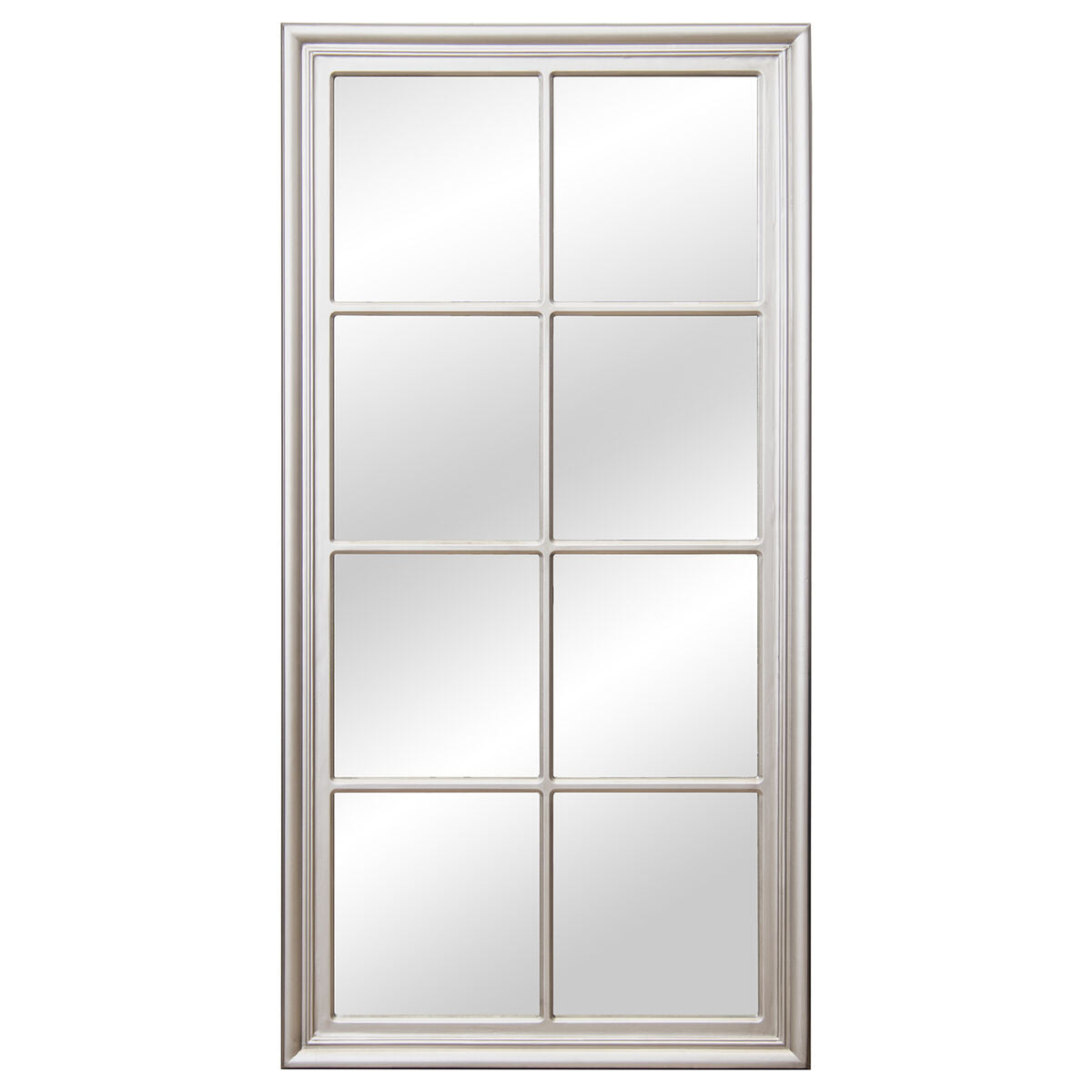 Alexandra House Living Wall Mirror Silver Wood Window 5 x 78 x 150 cm