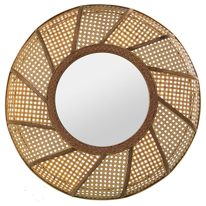 Alexandra House Living Natural Wall Mirror Natural Fiber 8 x 55 x 55 cm Round