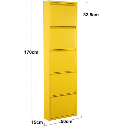 Zapatero Alexandra House Living Amarillo 50 x 170 x 15 cm 5 cajones