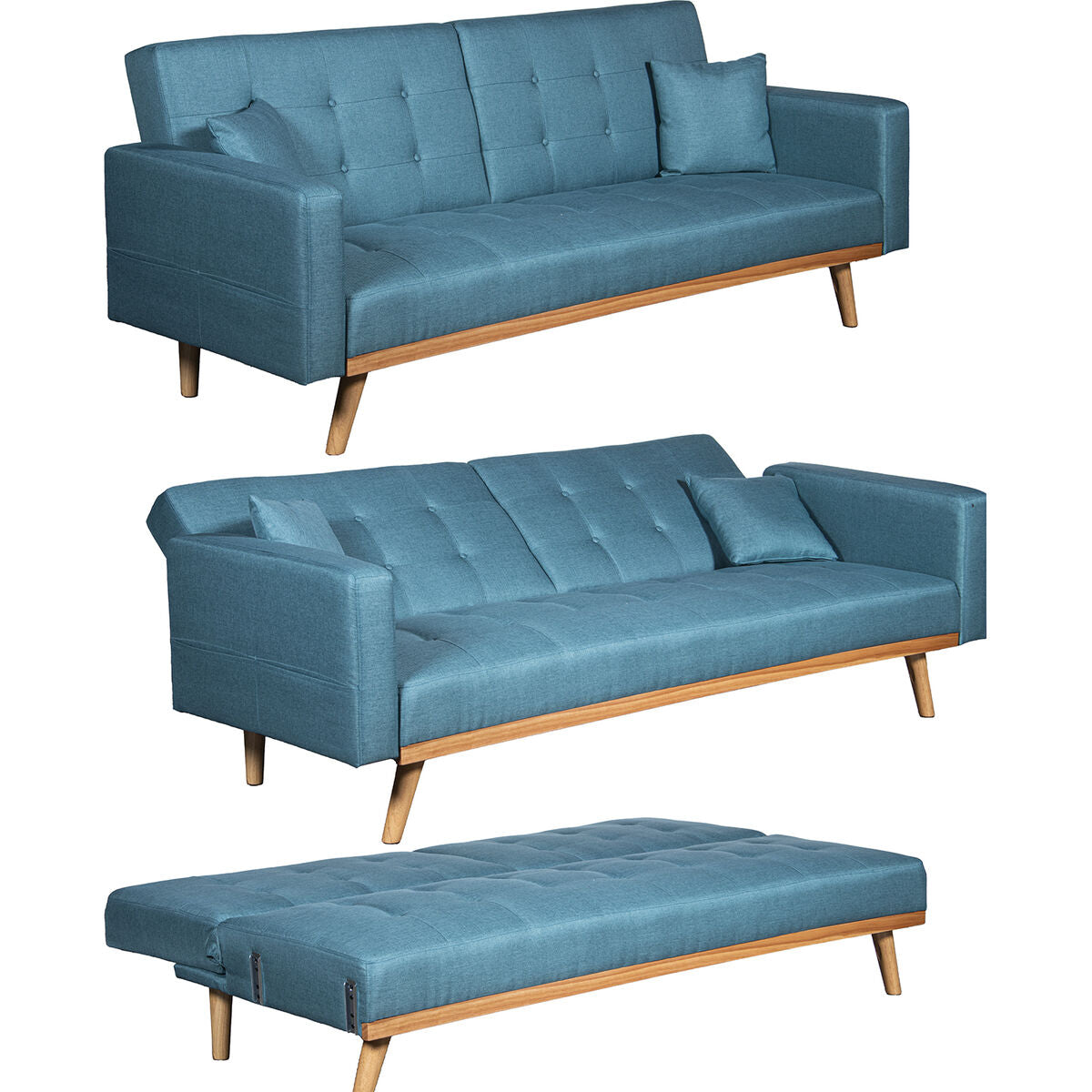 Alexandra House Living Blue Sofa Bed 216 x 81 x 87 cm