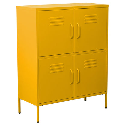 Aparador Alexandra House Living Amarillo Metal 80 x 102 x 35 cm