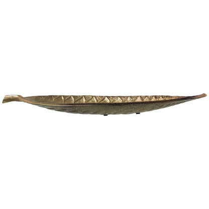 Alexandra House Living Metal Leaf Centerpiece 6 x 9 x 38 cm Brass