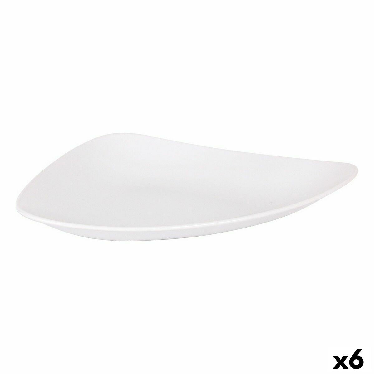 Inde Vedone Flat Plate White Porcelain 31 x 25 x 4 cm (6 Units)