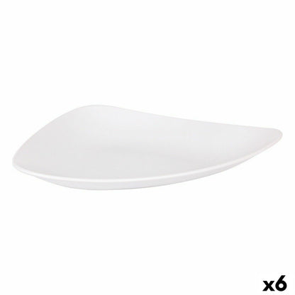 Plato Llano Inde Vedone Porcelana Blanco 31 x 25 x 4 cm (6 Unidades)