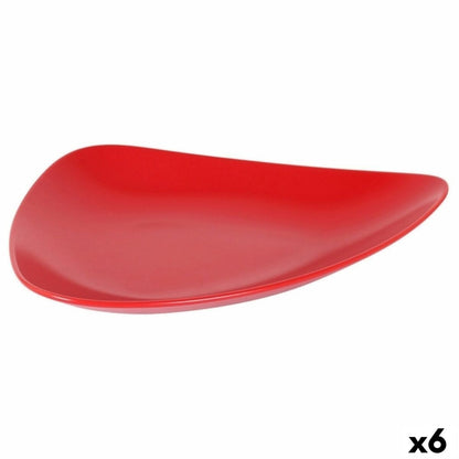 Plato Llano Inde Rojo 31 x 25 x 4 cm (6 Unidades)