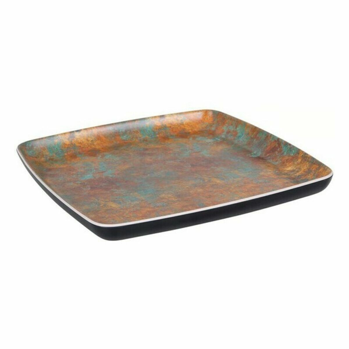 Old Goji Valley Black Melamine Square Flat Plate 27 x 27 x 2.5 cm (6 Units)