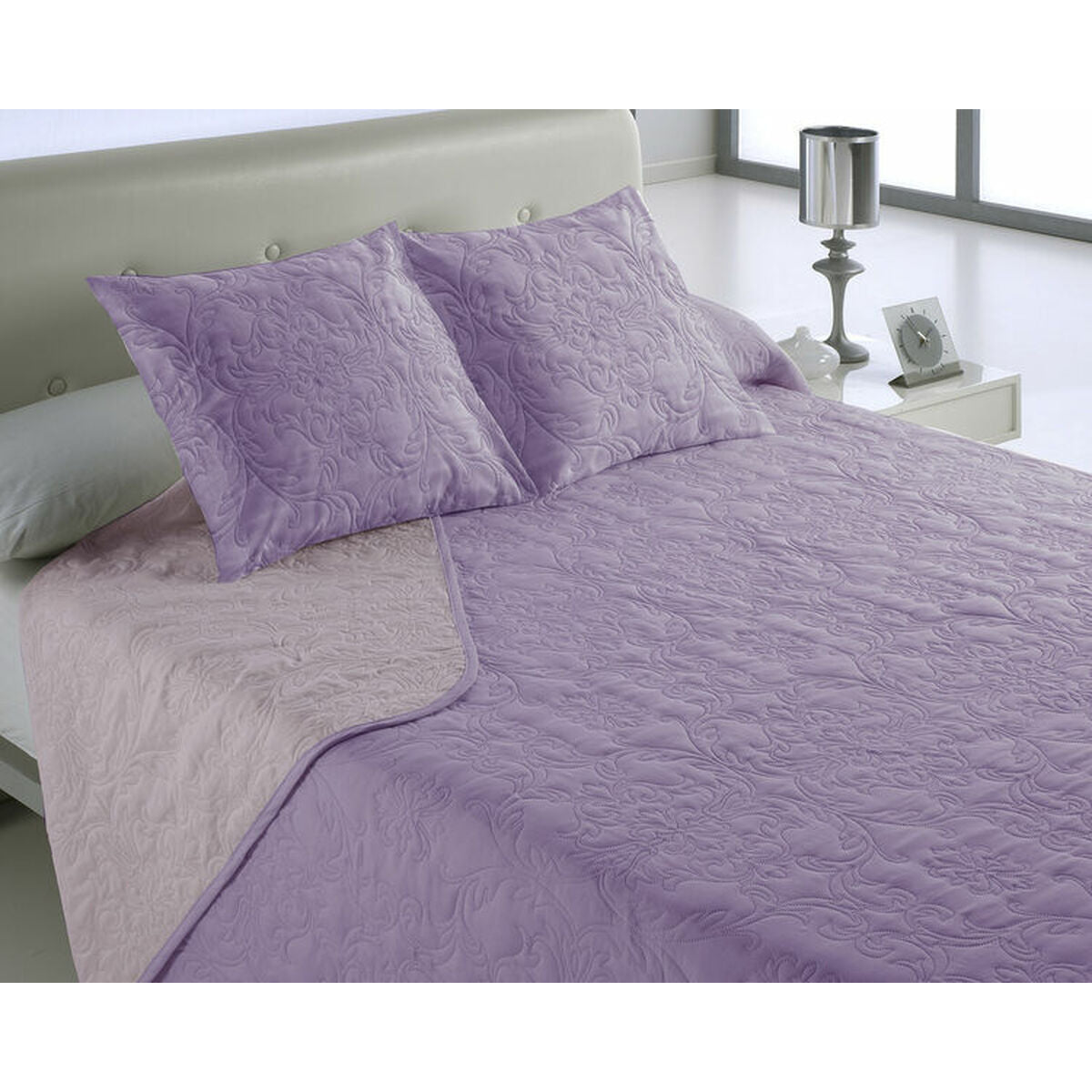 Colcha Hosteline VEGAS Rosa Cama de 135 (3 Piezas)