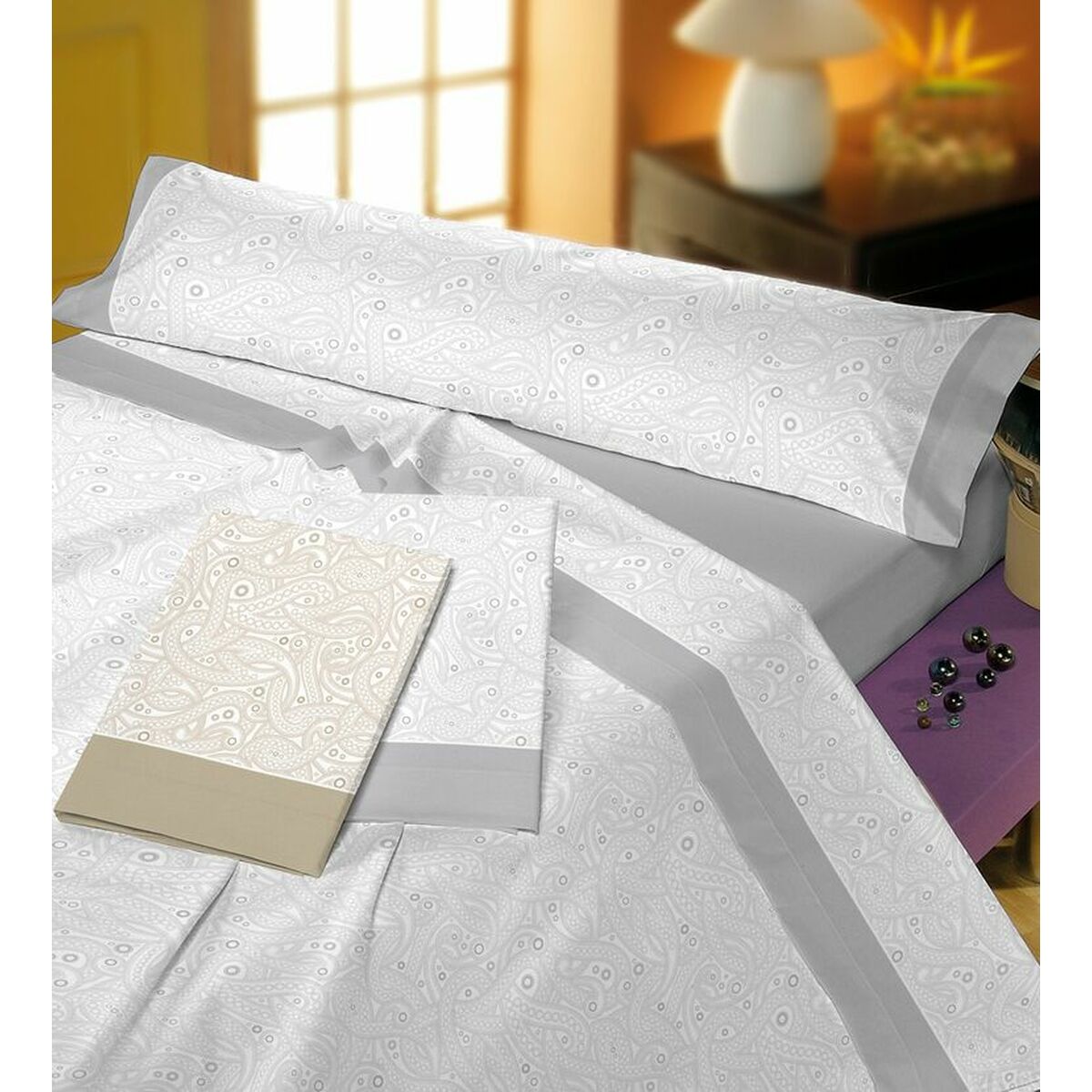 D'Or VALENTINA Grey Sheet Set 105cm Bed