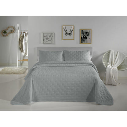 Colcha Pierre Cardin DOTS Gris Perla Cama de 135 (3 Piezas)