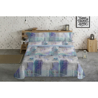 Pierre Cardin SKYLINE Blue Sheet Set 90cm Bed