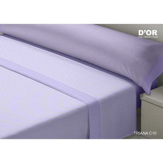 D'Or TRIANA Malva Sheet Set 105 Bed Flannel