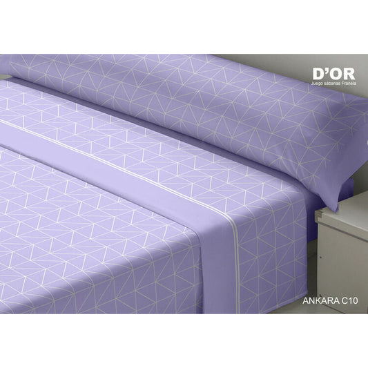 D'Or ANKARA Mauve Sheet Set 105 Bed Flannel