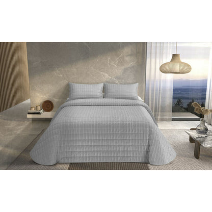 Colcha Pierre Cardin ONDAS Gris Perla Cama de 150 (3 Piezas)