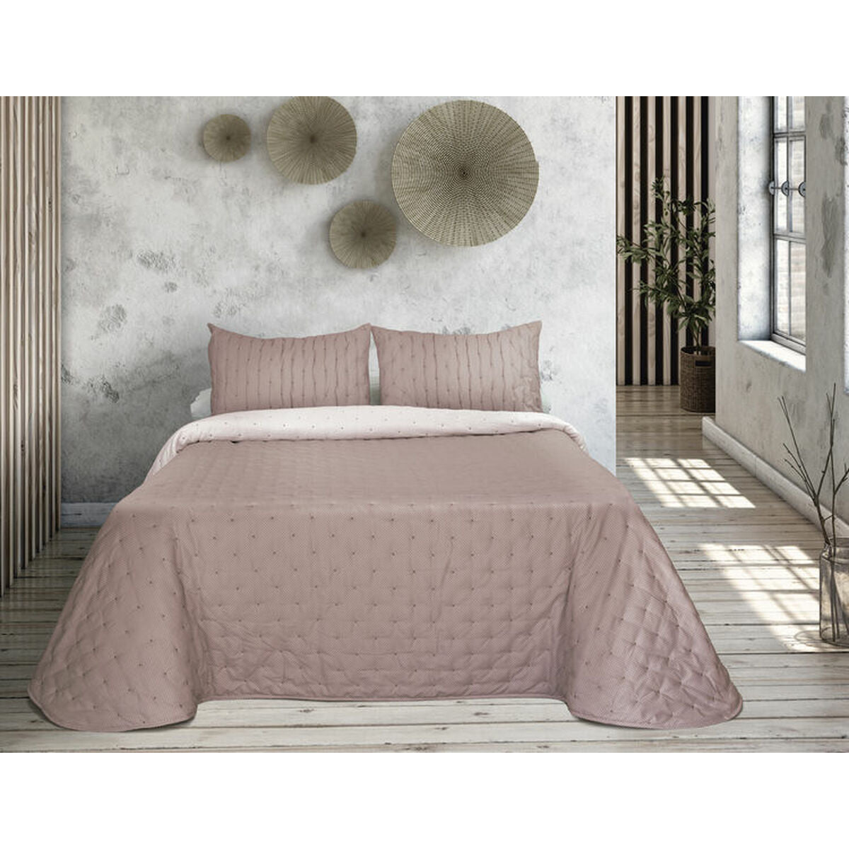 Colcha Pierre Cardin TRIANA Rosa Cama de 180 (3 Piezas)