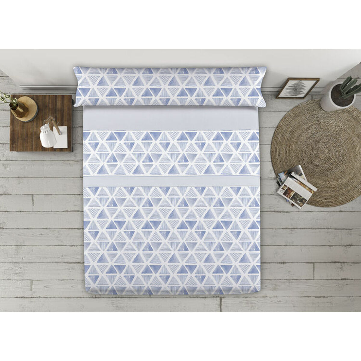 Happy Home TRIANGLES AH Blue Sheet Set 90 cm Bed