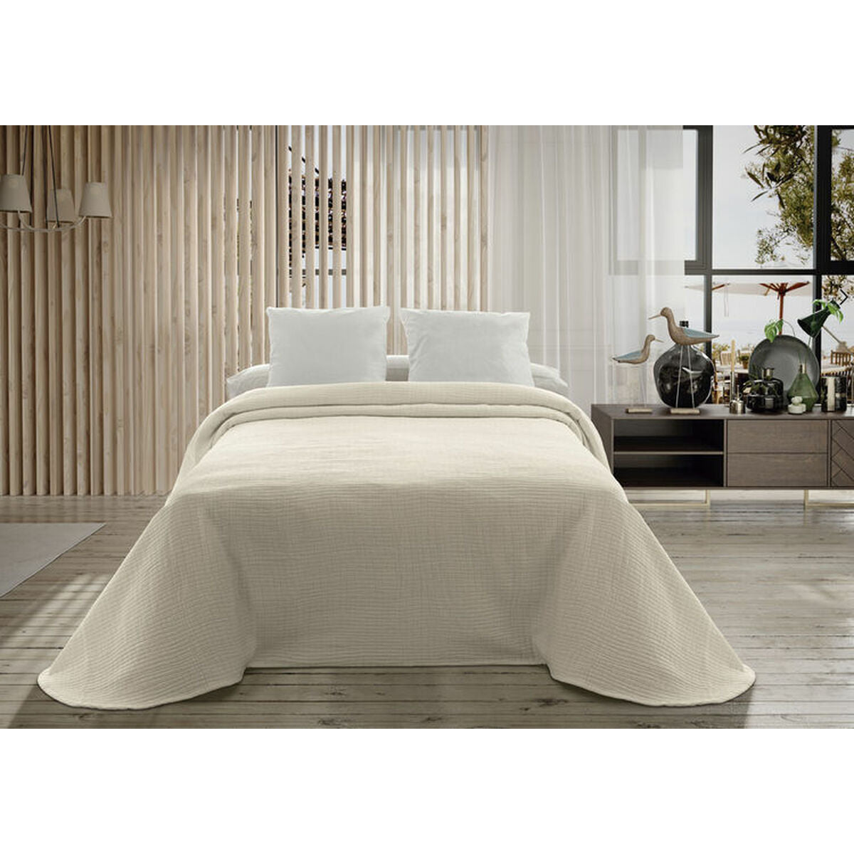 Colcha Hosteline PALMA Beige Cama de 105