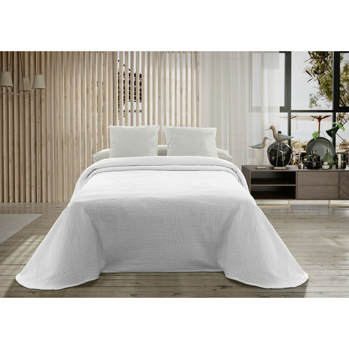 Colcha Hosteline PALMA Blanco Cama de 135