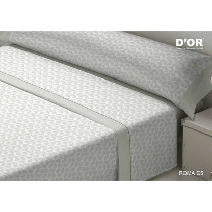 D'Or ROMA Grey Sheet Set 90 Bed Flannel