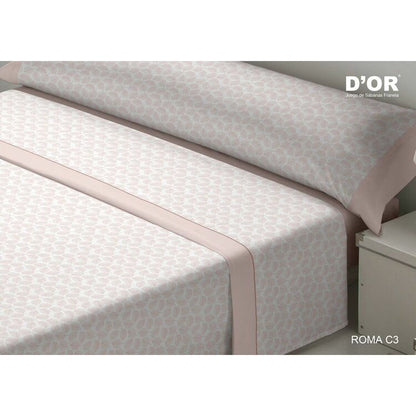 Juego de Sábanas D'Or ROMA Rosa Cama de 180 Franela