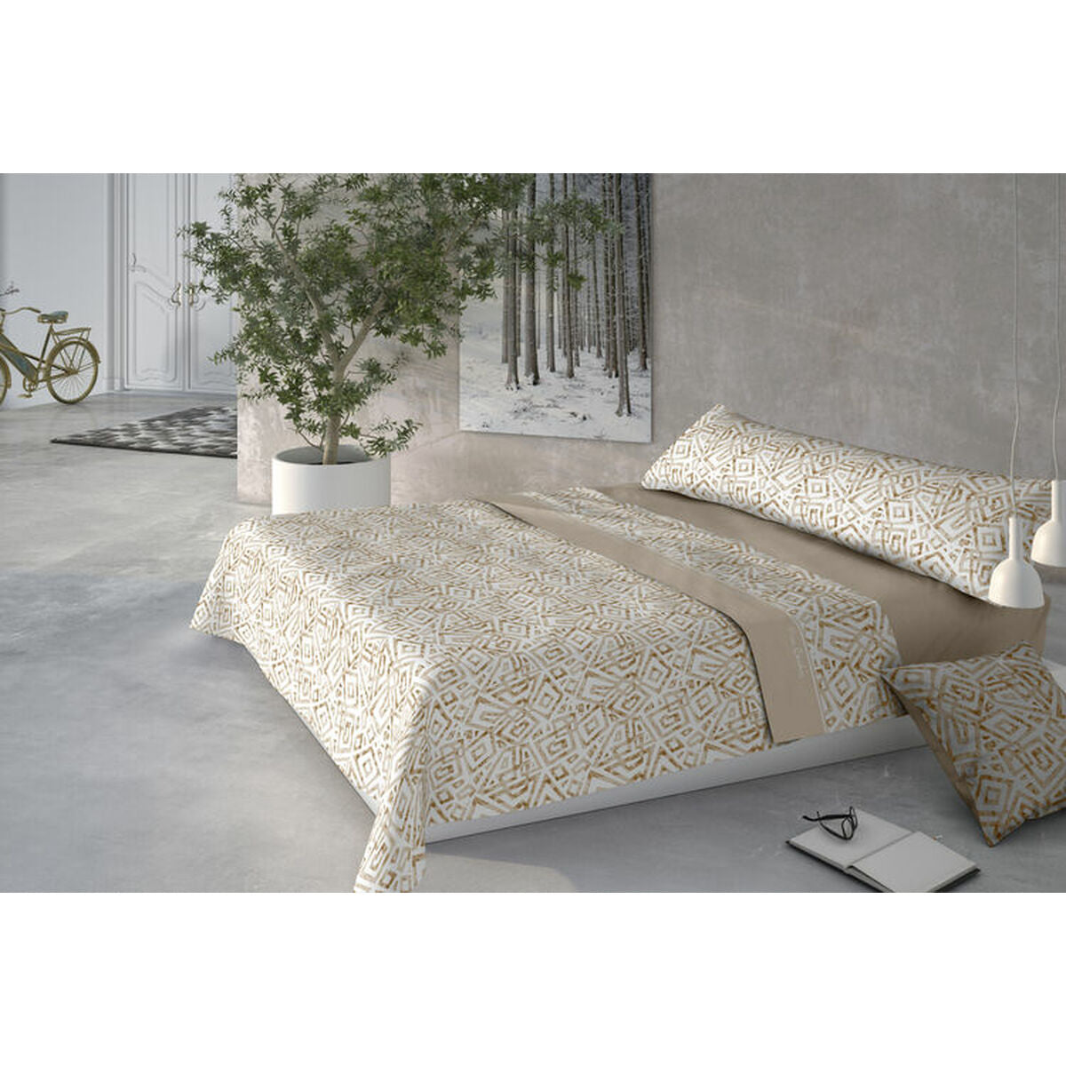 Juego de Sábanas Pierre Cardin CORALINA MARMOL Beige Cama de 135