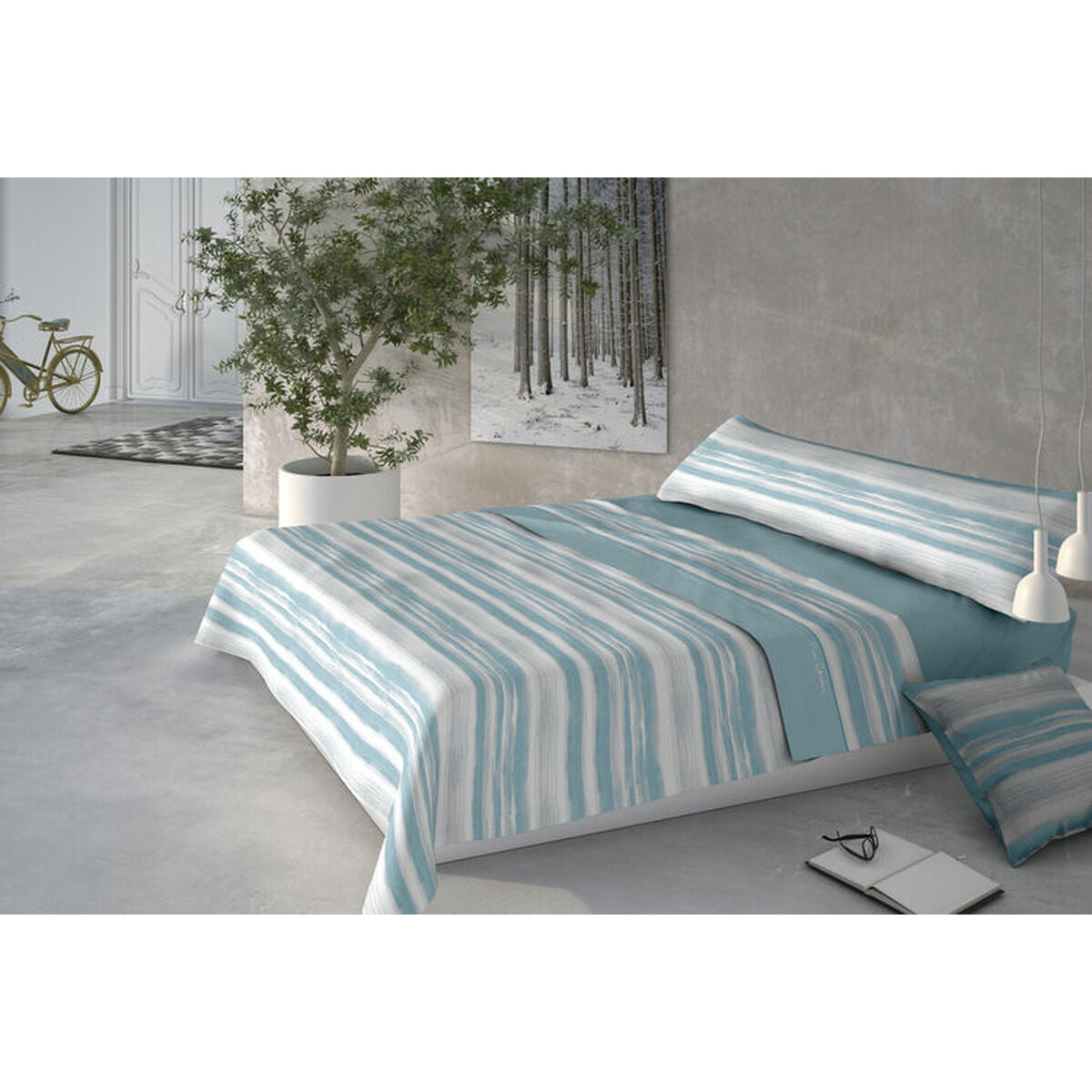 Juego de Sábanas Pierre Cardin CORALINA MEDITERRANEO Azul Cama de 150