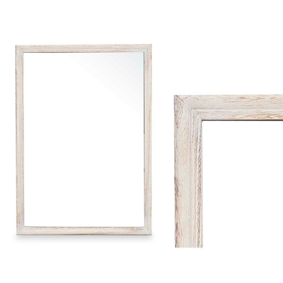 Natural Wood Wall Mirror 50 x 70 x 50 cm