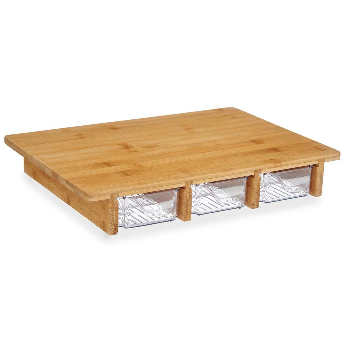 Transparent Brown Bamboo Cutting Board 40 x 6 x 28 cm