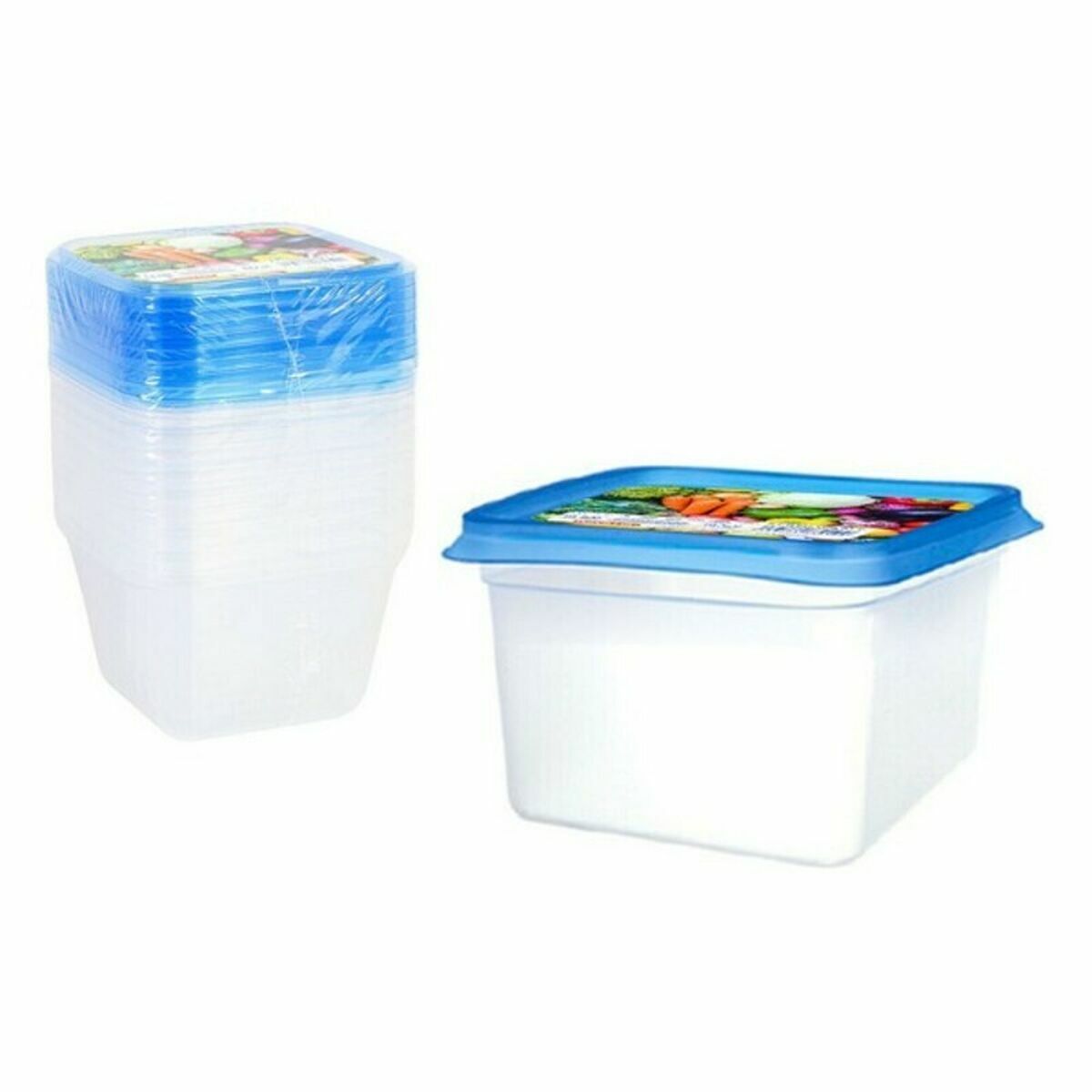 Set of 9 Privilege Lunch Boxes 49792 550 ml 12 x 12 x 7.5 cm (24 Units)