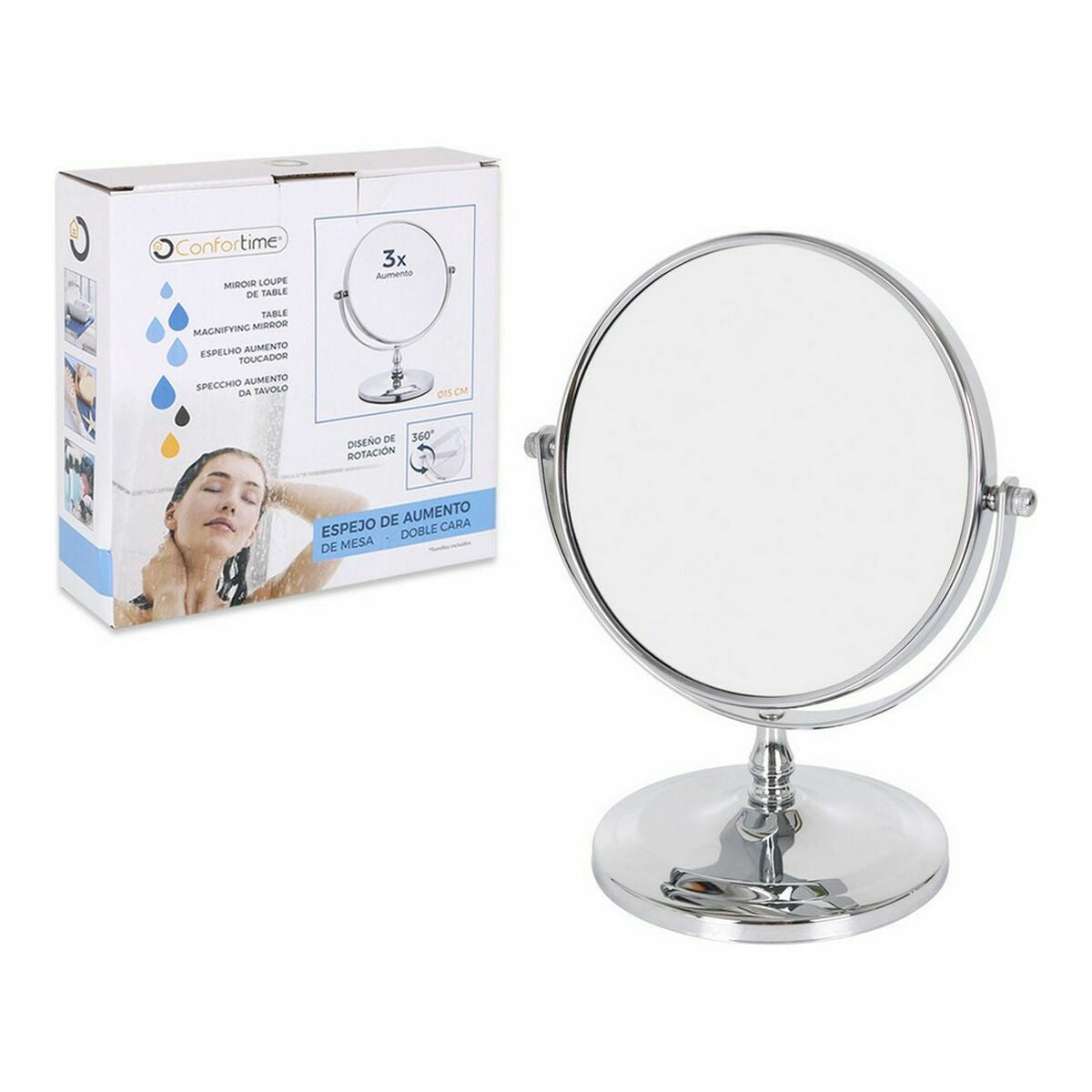 Confortime Magnifying Mirror 15 x 12 x 21.5 cm (8 Units)