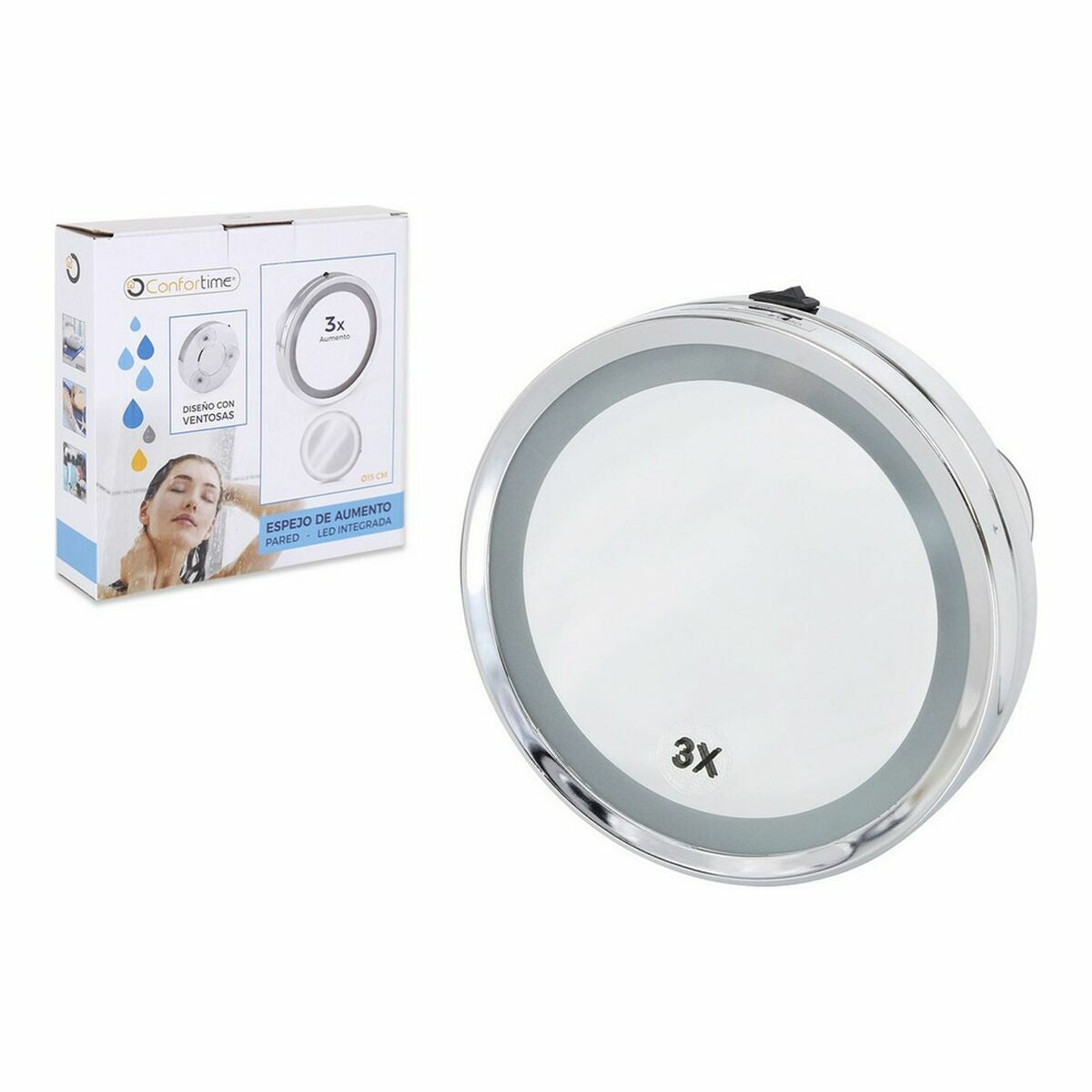 Confortime LED Magnifying Mirror 15 x 3 x 15 cm (6 Units)