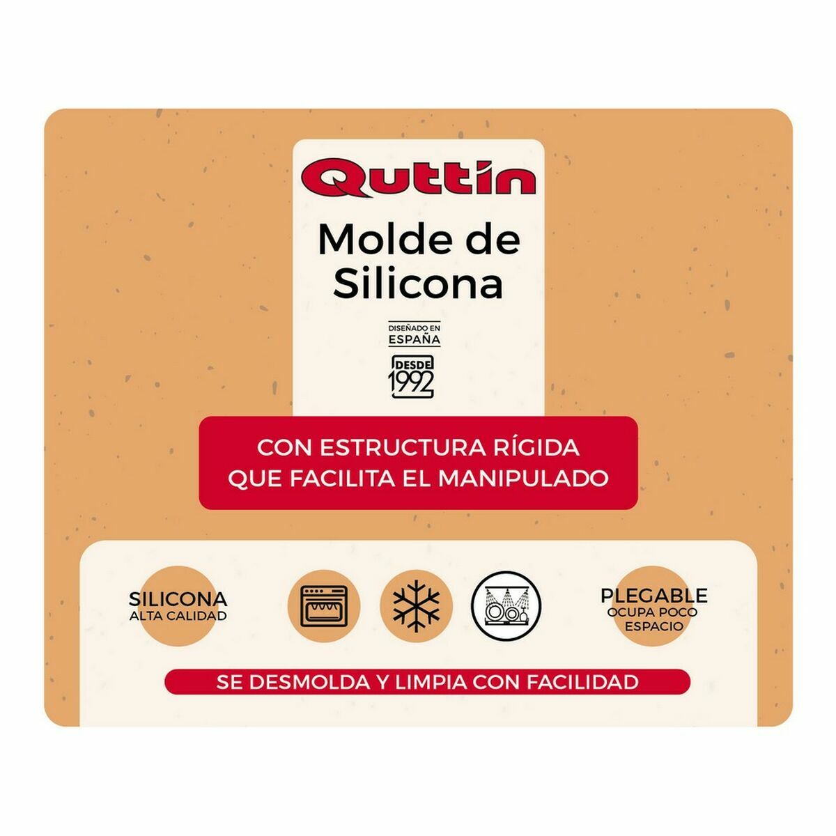 Molde para Horno Quttin Silicona Rígido 31 x 28,5 x 5,3 cm (8 Unidades)