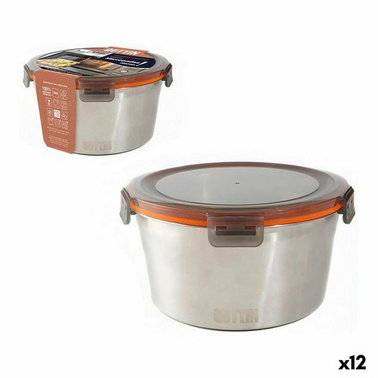 Quttin Hermetic Lunch Box Round Steel 2L (12 Units)