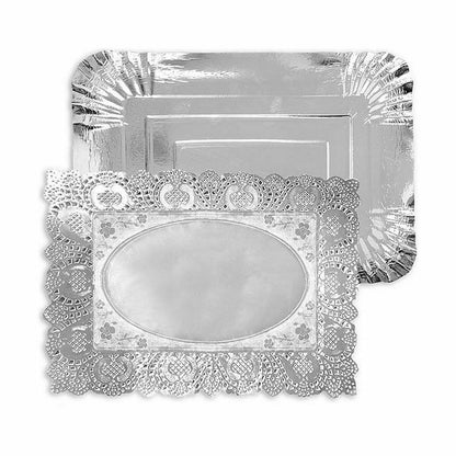 Algon Silver Rectangular Snack Tray (48 Units)