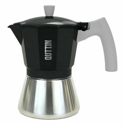 Quttin Italian Coffee Maker 3 Cups Aluminum Steel 150 ml (6 Units)