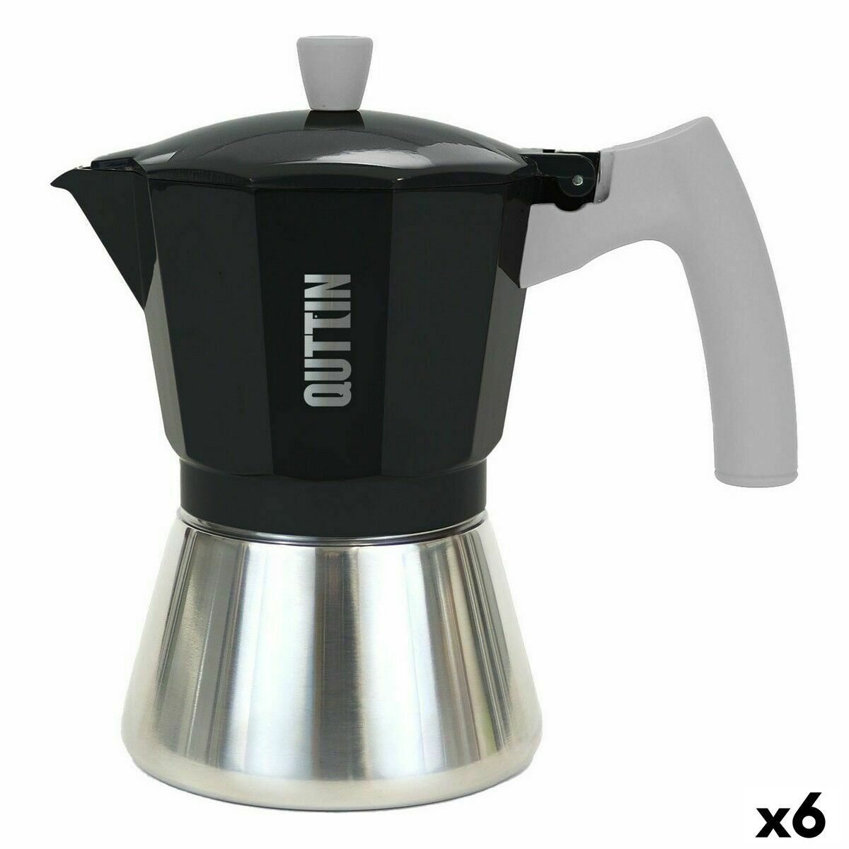 Quttin Italian Coffee Maker 3 Cups Aluminum Steel 150 ml (6 Units)